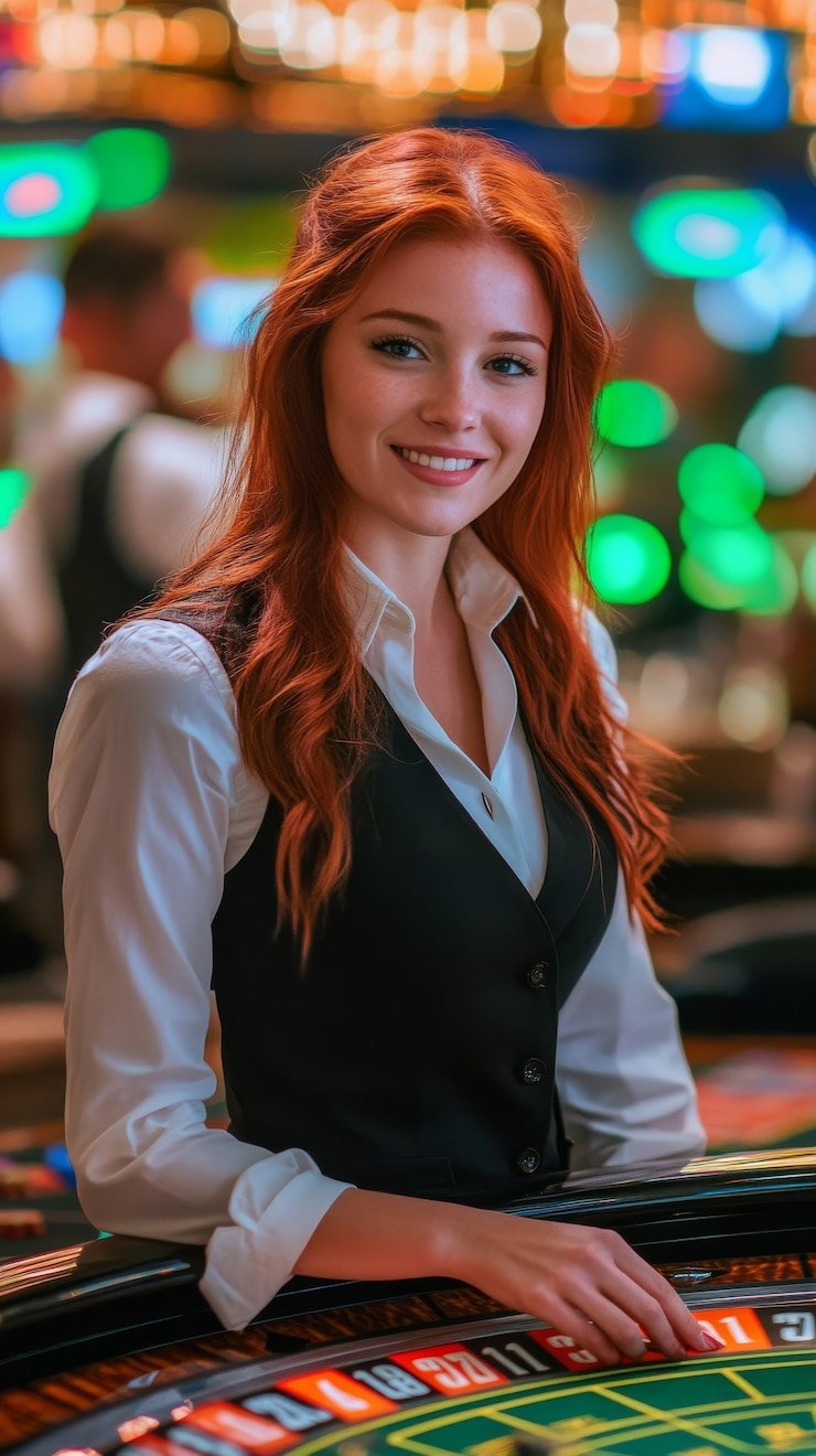 Live dealer casino dengan blackjack, roulette, dan baccarat